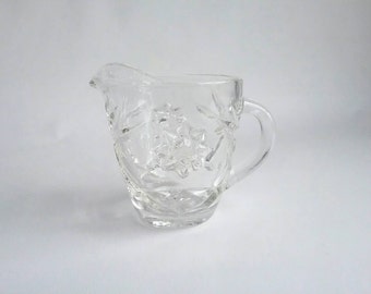 Vintage 1960 Anchor Hocking "Prescut " Clear Glass Creamer