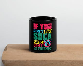 Soca and Friends Black Glossy Mug