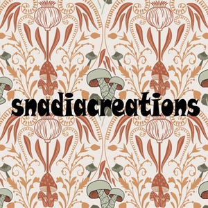 Mushroom bloom design - Seamless pattern - Surface design - fabric design - Digital prints - Digital Download, Commercial License