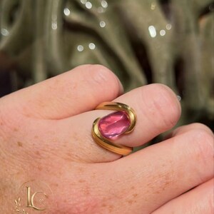 14k gold Natural Ruby Trendy Ring for Unisex  Handmade 925 Sterling Silver Engraved Signet Ring, Ruby Statement Ring