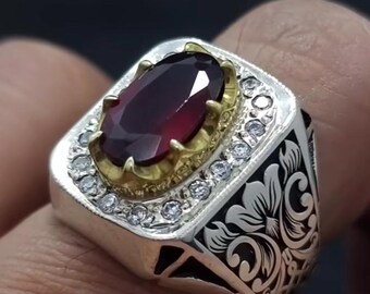 Natural Ruby Ring Red Anari yaqoot sterling silver 925 Ring