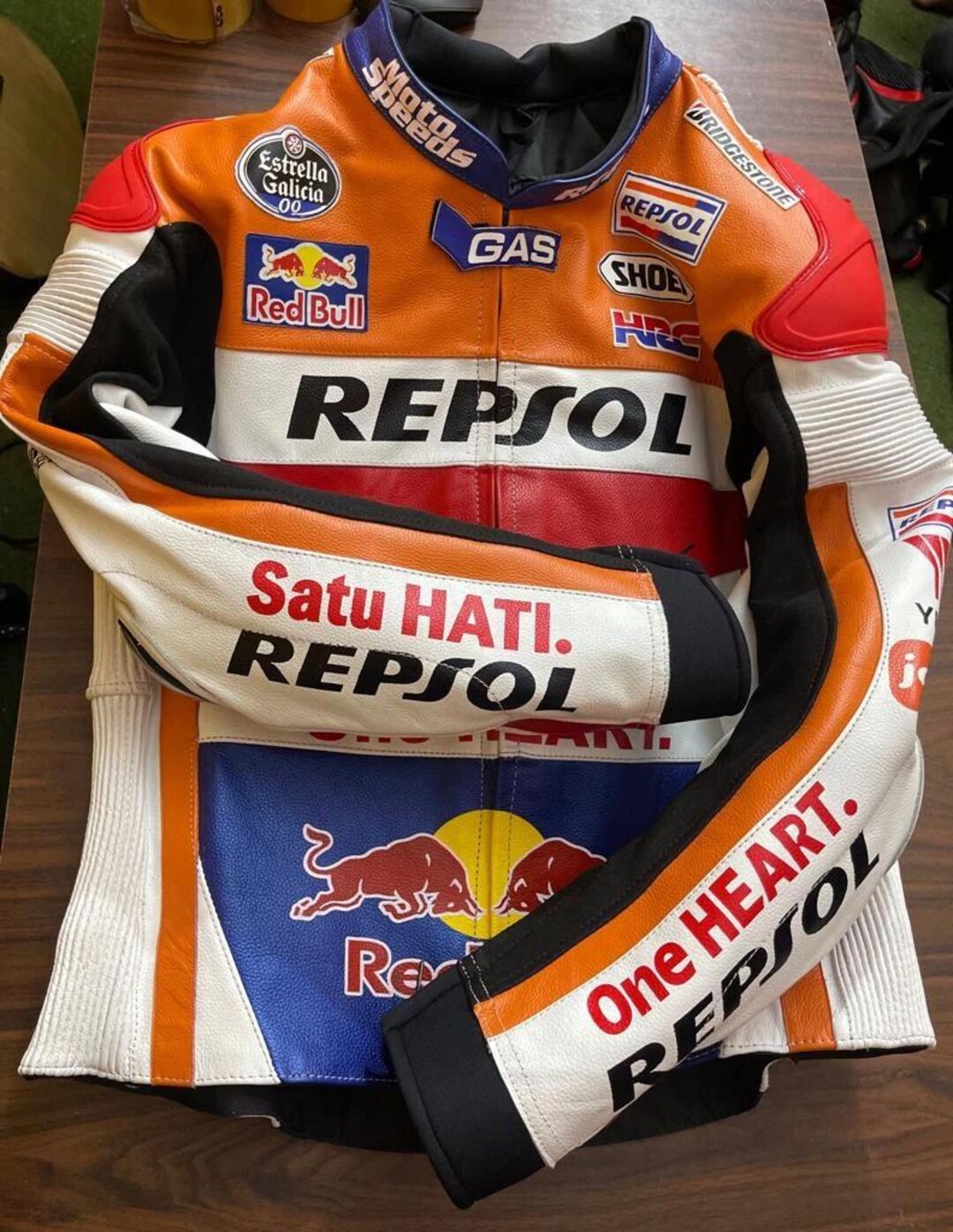 Repsol Honda Racing Leather Motorcycle Jacket | Motogp Men's Biker ...