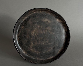 Made to order. Handmade Wabi-Sabi Ceramic Plate: Rustic Brown Minimalist Tableware (18 cm)