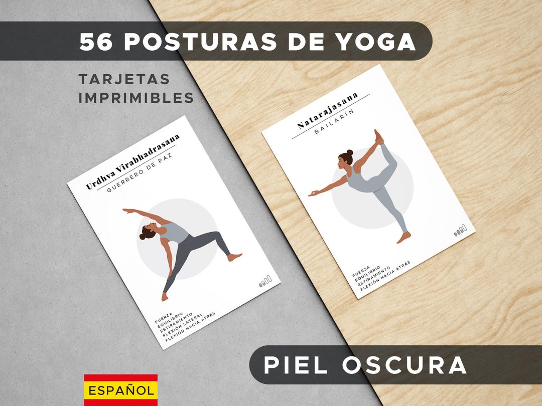Yoga Pose Flashcards - Printable PDF File A4 With Cutting Lines - Card ...