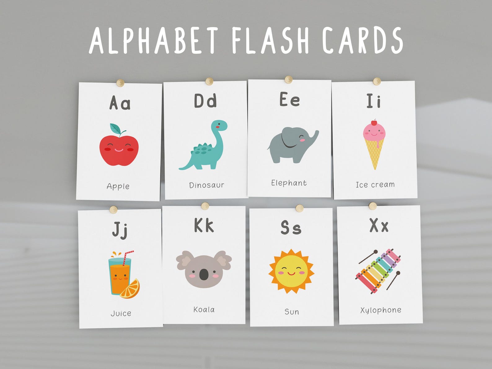 Printable Alphabet Flash Cards for Kids, Digital Download, Classroom ...