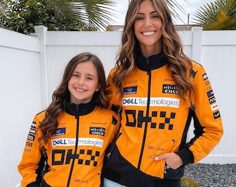 Lando Norris McLaren F1 Fan Jacket for Kids and Adults, F1 Racing Jacket, Personalized Name and Flag, Custom McLaren Jacket, Birthday Gift