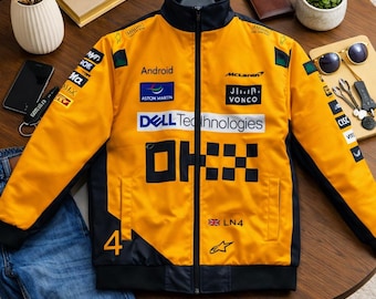 Lando Norris McLaren Formula 1 Jacket for Kids, Men and Women, McLaren F1 Racing Jacket, Unisex Motorsport Jacket Gift