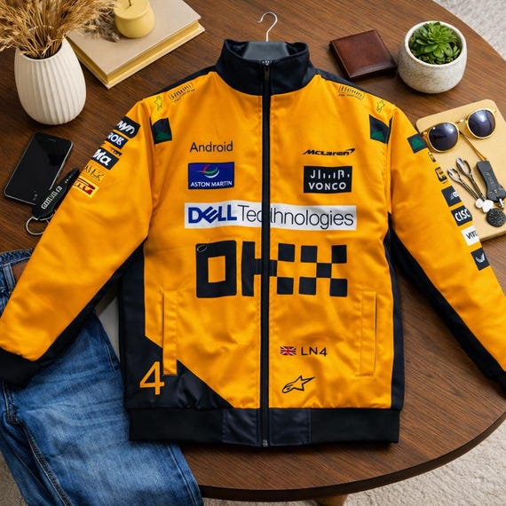 Lando Norris McLaren Formula 1 Jacket for Kids, Men and Women, McLaren F1 Racing Jacket, Unisex Motorsport Jacket Gift