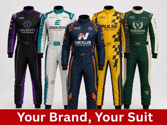 Custom Racing Suit for Your Brand, Personalized Motorsport Jumpsuit, Private Label Karting Suit, Team Racing Costume