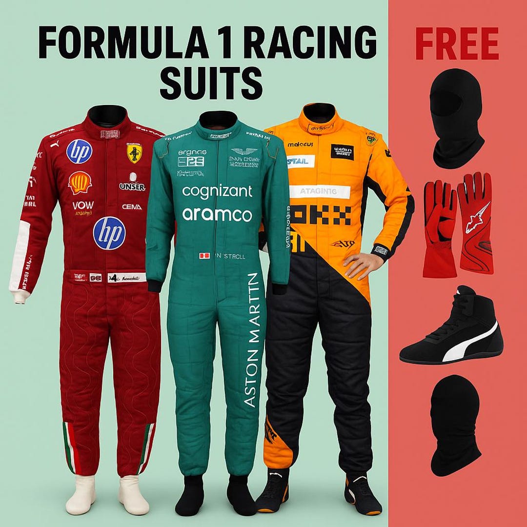 All Designs of Racing Suits Available With Matching Gloves, Caps and ...
