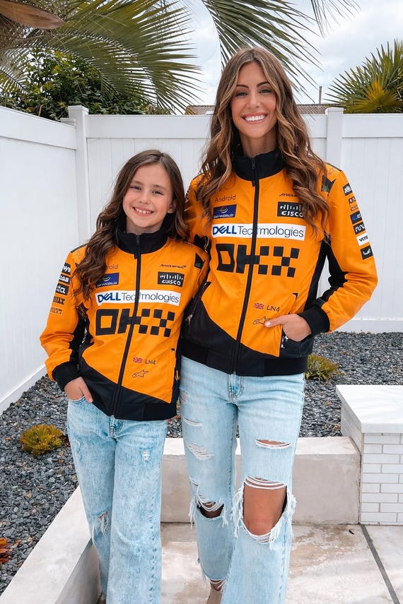 Lando Norris McLaren F1 Fan Jacket for Kids and Adults, F1 Racing Jacket, Personalized Name and Flag, Custom McLaren Jacket, Birthday Gift