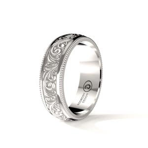 Armaan - Vintage-Style 14K Yellow Gold Scrollwork Wedding Band for Men