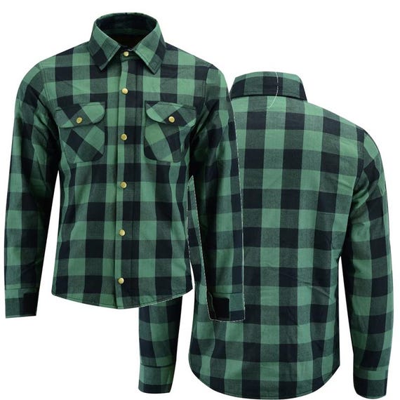 Herren Motorrad Flanell Shirt Für Gefütterte Biker Jacke CE-geprüfte