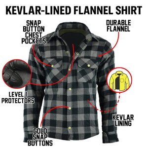 Kevlar Flannel Shirt Motorcycle Protective Riding Jacket With Level 1 ...
