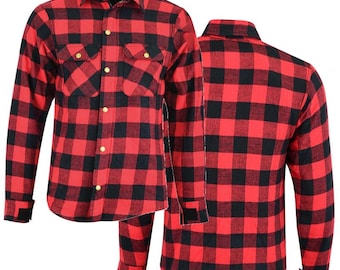 Armored Motorcycle Flannel Shirt: Kevlar Lined, CE Level 1 Protection