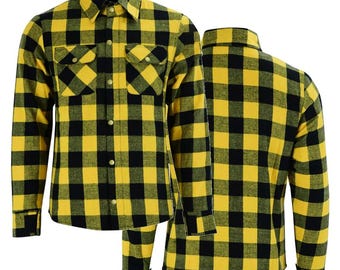 Kevlar Lined Motorcycle Flannel Shirt: CE Armored Biker Overshirt