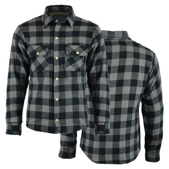 Camisa de flanela Kevlar para motociclistas: blindagem CE nível