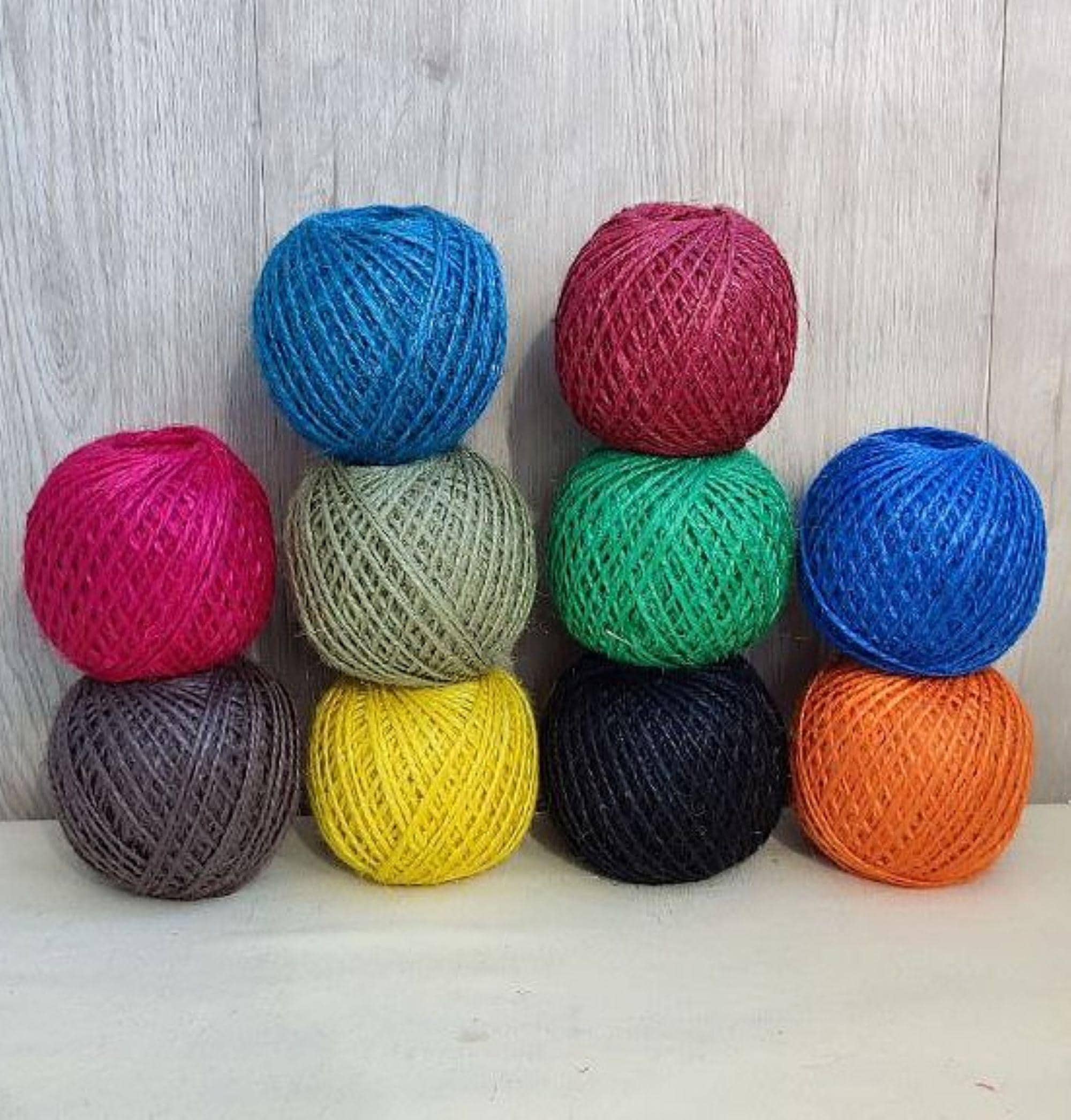 Colored Two-Ply Jute Twine, 88 Yards