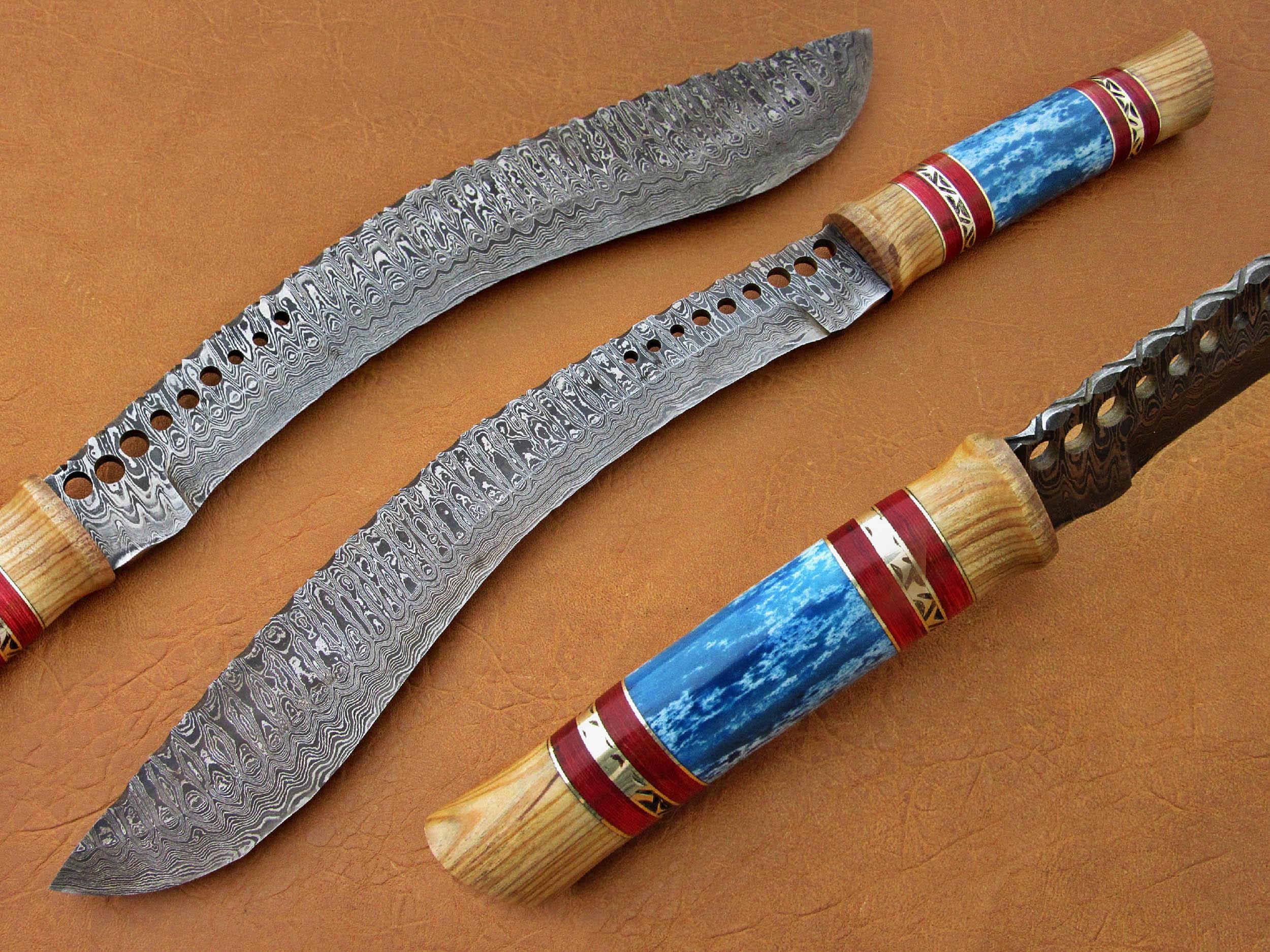 Custom Damascus Handmade Kukri knife 25 inch ,Anniversary Gift, Birthday Gift,hand forge knives Thanksgiving Gift,Groomsmen Gift,Easter Gift