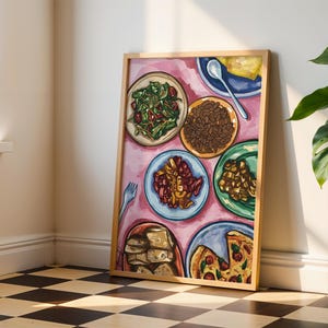 Pink Picnic Print: Summer Kitchen & Dining Room Wall Art
