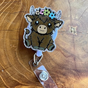 Cute Highland Cow Badge Reel