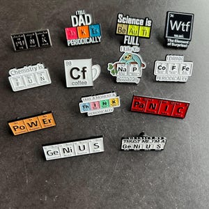Sarcastic Periodic Table Enamel Pins