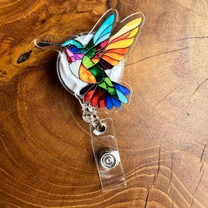 Colorful Hummingbird Badge Reel