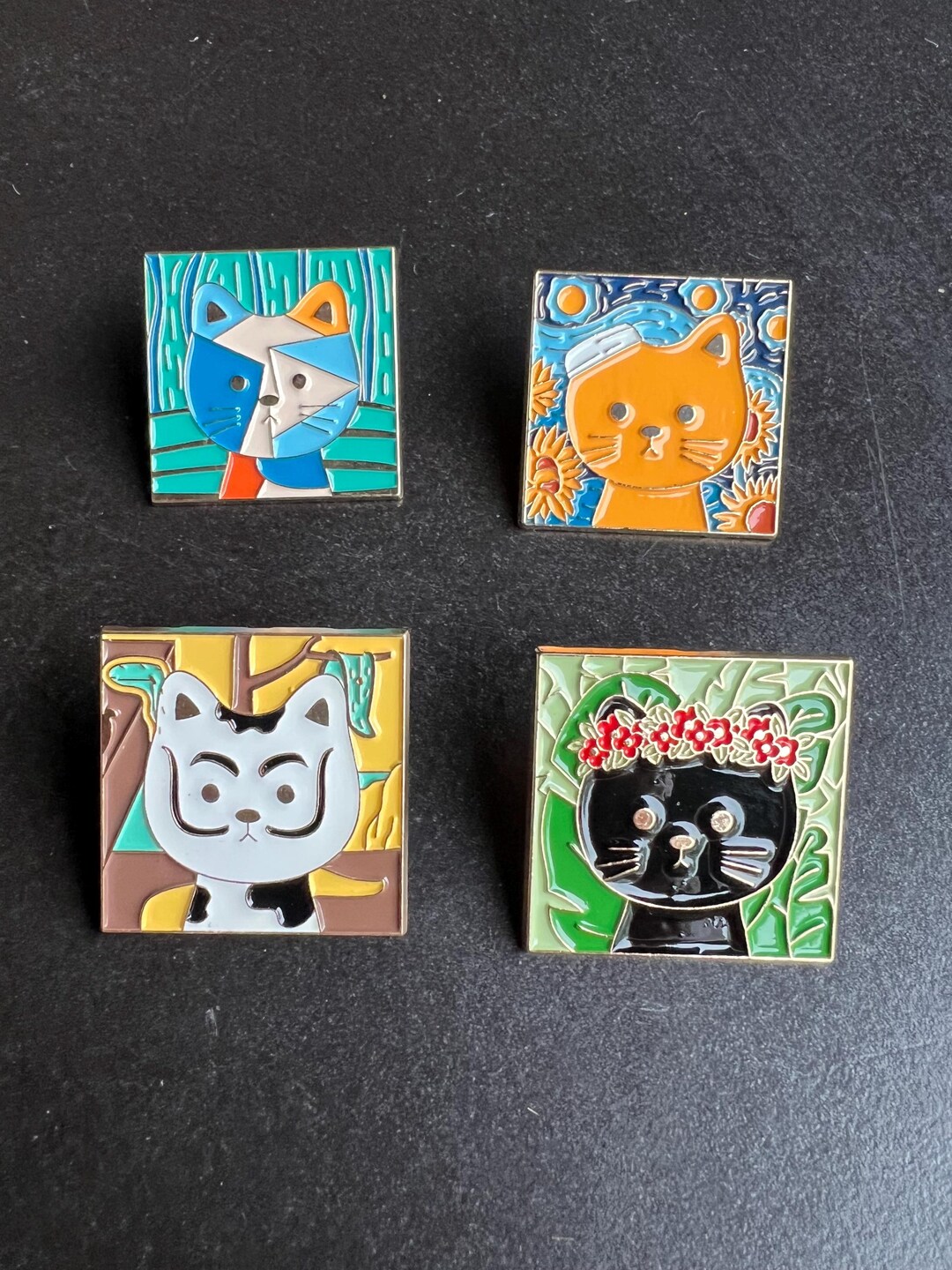 Pin Cat Rtist Artistic Enamel Pins “faces of Cats” - Etsy