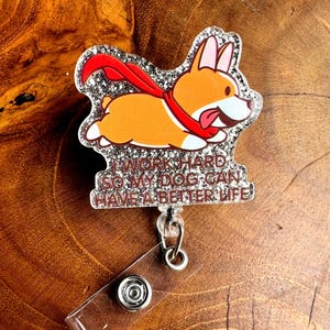Cute Corgi Dog Badge Reel