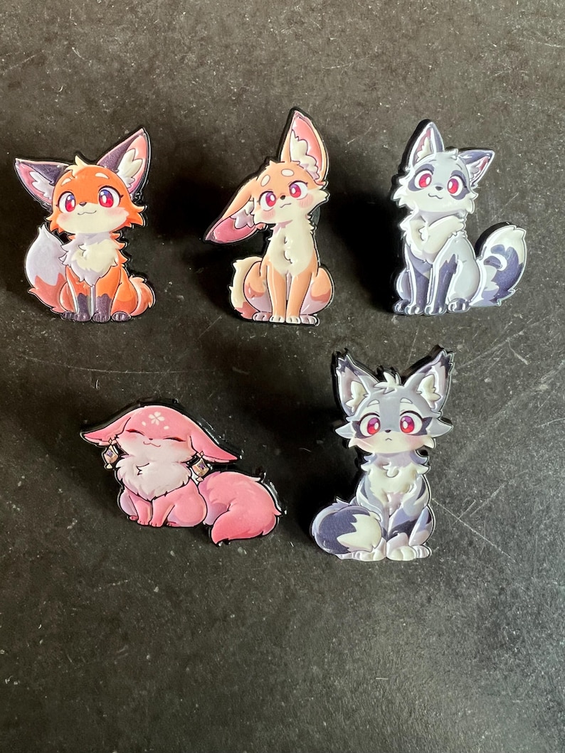 Cartoon Anime Fox Character Enamel Pins - #48 - Etsy