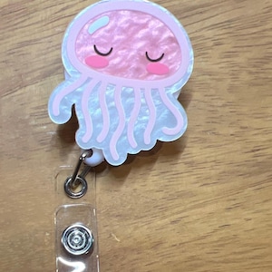 Pearl Jellyfish Badge Reel