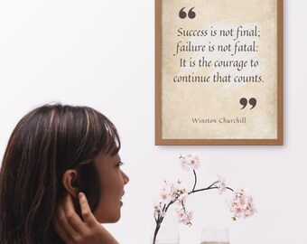 Winston Churchill quote - Motivation printable digital poster