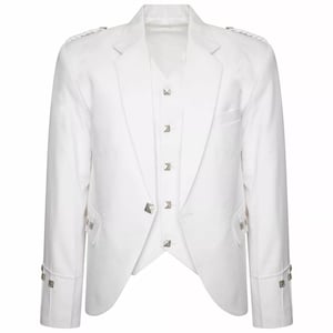 Men&#39;s White Unique Argyle Scottish Jacket Classic Wool Vintage Wool Coat Highland-Inspired Outerwear Stylish White Argyle Pattern 32 to 54