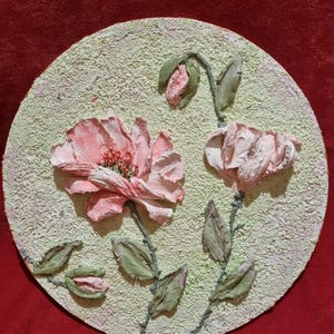 Art mural 3D Sculpture Peinture de fleurs, Peinture de fleurs Art mural
