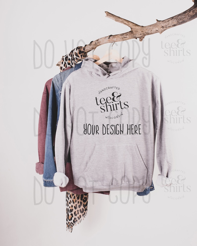 Download DIGITAL DOWNLOAD Tultex 320 Hoodie mockup Heather Grey ...