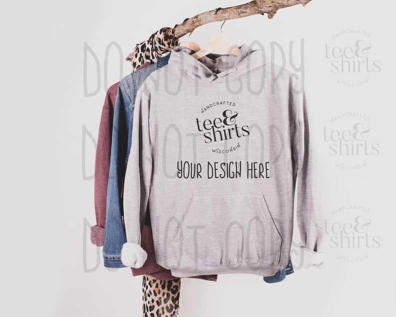 Download DIGITAL DOWNLOAD Tultex 320 Hoodie mockup Heather Grey ...