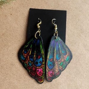 Leather Earrings for women’s Unique – 100% Handmade Drop Dangle Earrings – Boho Artisan Jewelry – Unique Gift for Her Elegant Multicolored