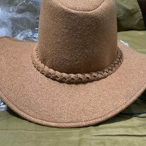Western Men Suede Leather Brown Cowboy Hat