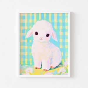 Very Cute Easter Lamb Art Print - Easter Wall Art - Pastel Easter Poster - Easter Decor