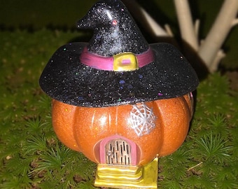 Miniatuur pompoenheksenhuis – Halloweendecor sprookjestuin