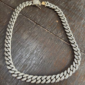 Collier chaîne cubaine plaqué or blanc 14 carats Gold Shop