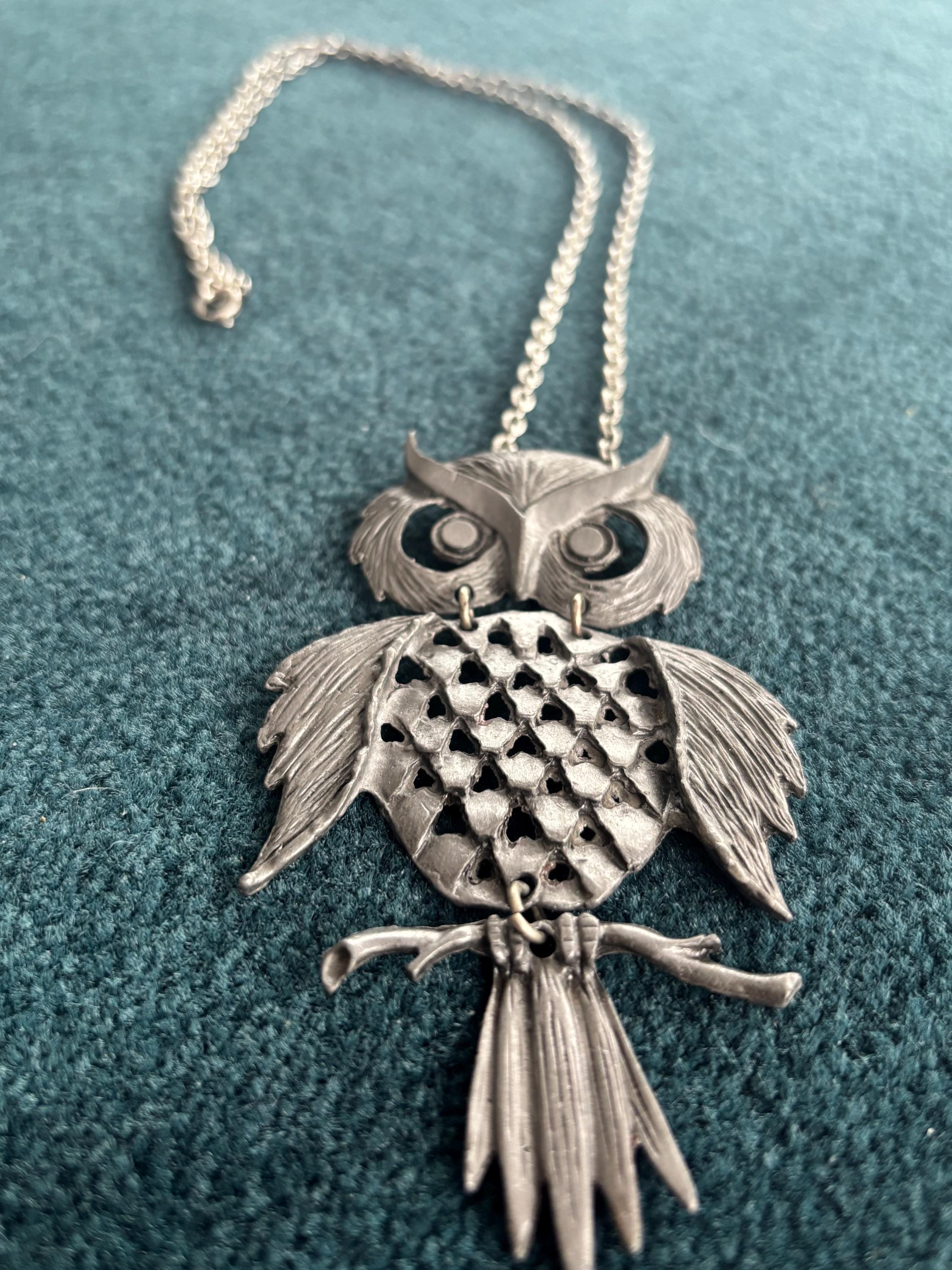 Vintage Owl Pendant Necklace