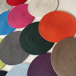 Round Placemats, Cotton Rope Placemats, Kitchen Decor, Dining Table Mats, Colorful Placemats, Dining Table Decor, Placemats for Dining Table