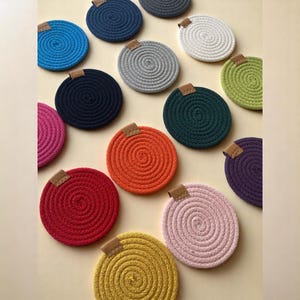 Cotton Rope Coaster, Rope Coaster, Set of Coaster, Table Coasters, Housewarming Gift, Colorful Coaster, Dining Table Decor, Kitchen Decor