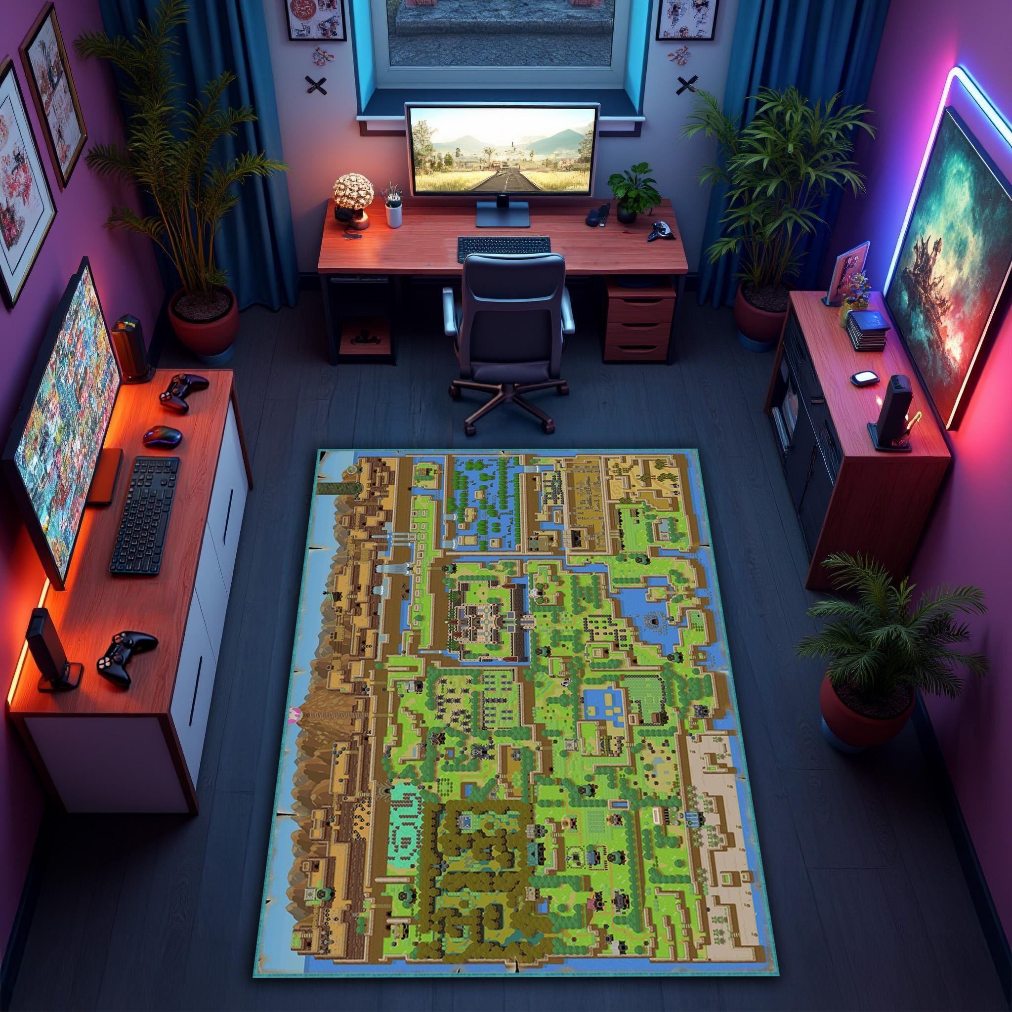 Rpg Rug Retro RPG Map Rug: Pixel World Gamer Decor Floor Mat - Etsy