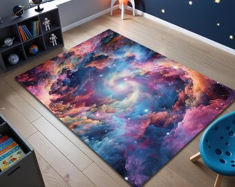 Milky Way Rug: Colorful Nebula Space Carpet, Galaxy Room Decor - Etsy