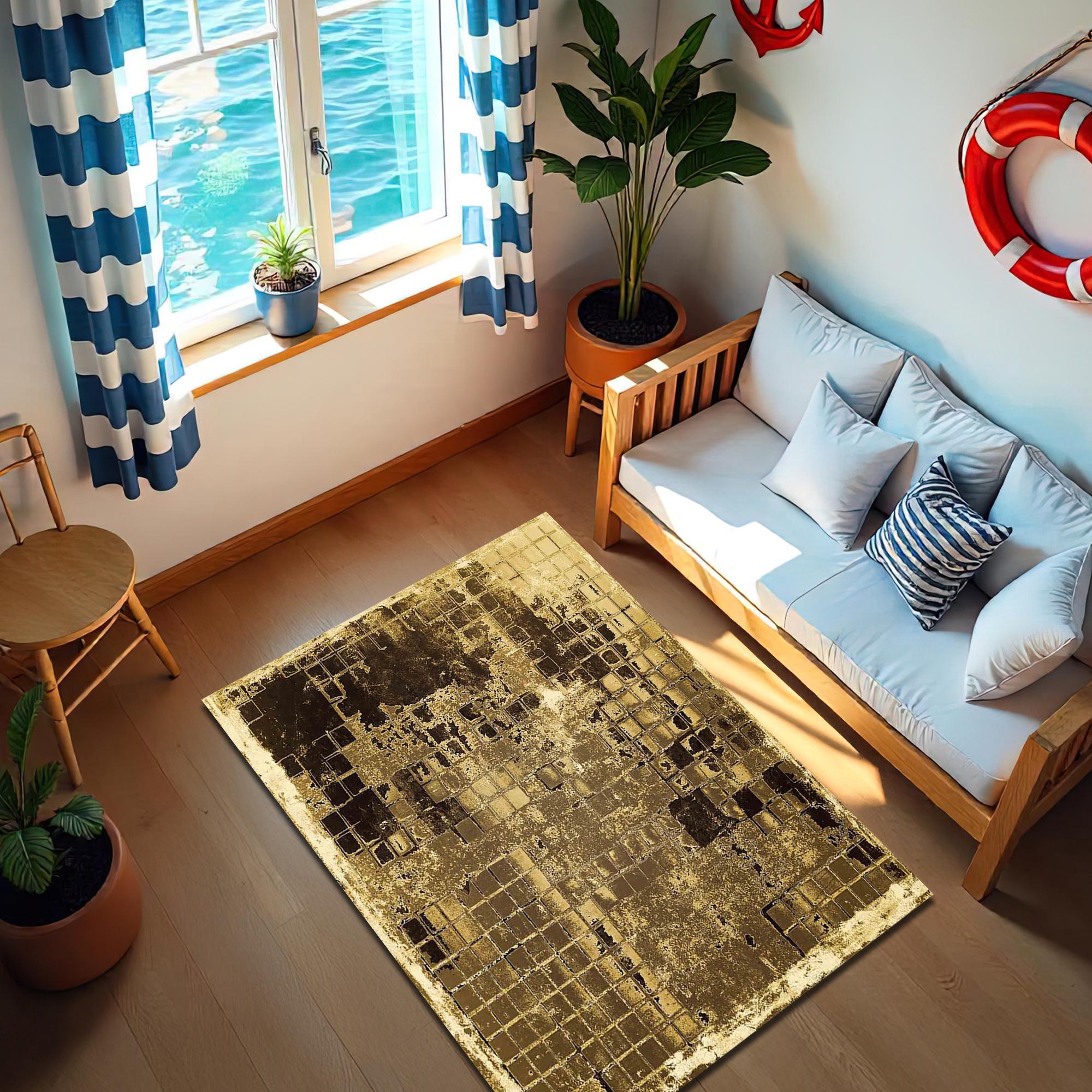 Deep Gold Throw Rug Shiny Gold Accent Rug: Elegant Metallic Print Carpet - Etsy