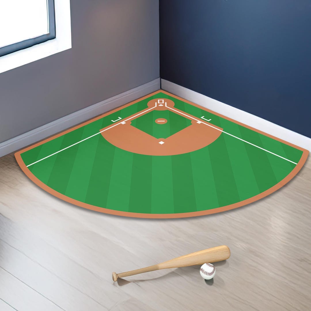 Baseball Feld-Eckteppich: Sport-Thema Kinder-Spielzimmer Matte