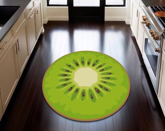 Cartoon Kiwi Rug - Fun Fruit Mat for Kitchen or Kids’ Room