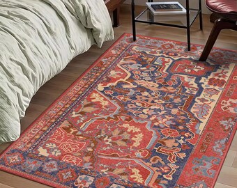 Red Oriental Rug: Cozy Living Room Bedroom Boho Carpet